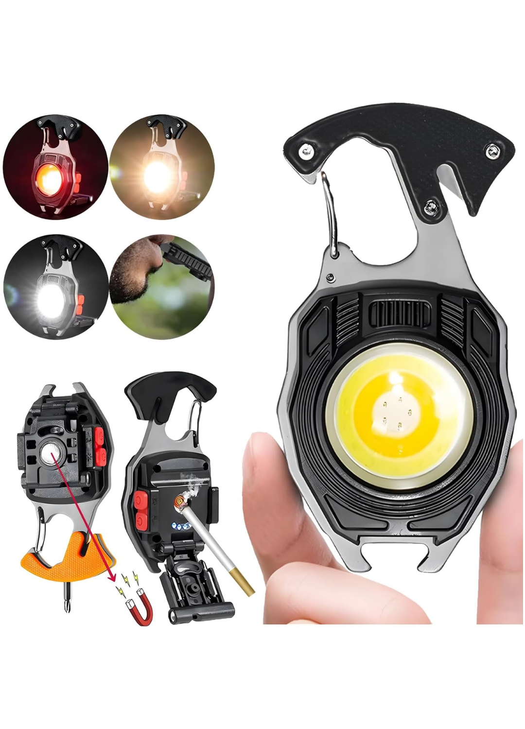 ÇAKMAKLI EL FENERİ ANAHTARLIK ÇOK AMAÇLI IŞILDAK ŞARJLI KAMP LAMBASI