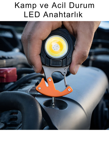 ÇAKMAKLI EL FENERİ ANAHTARLIK ÇOK AMAÇLI IŞILDAK ŞARJLI KAMP LAMBASI