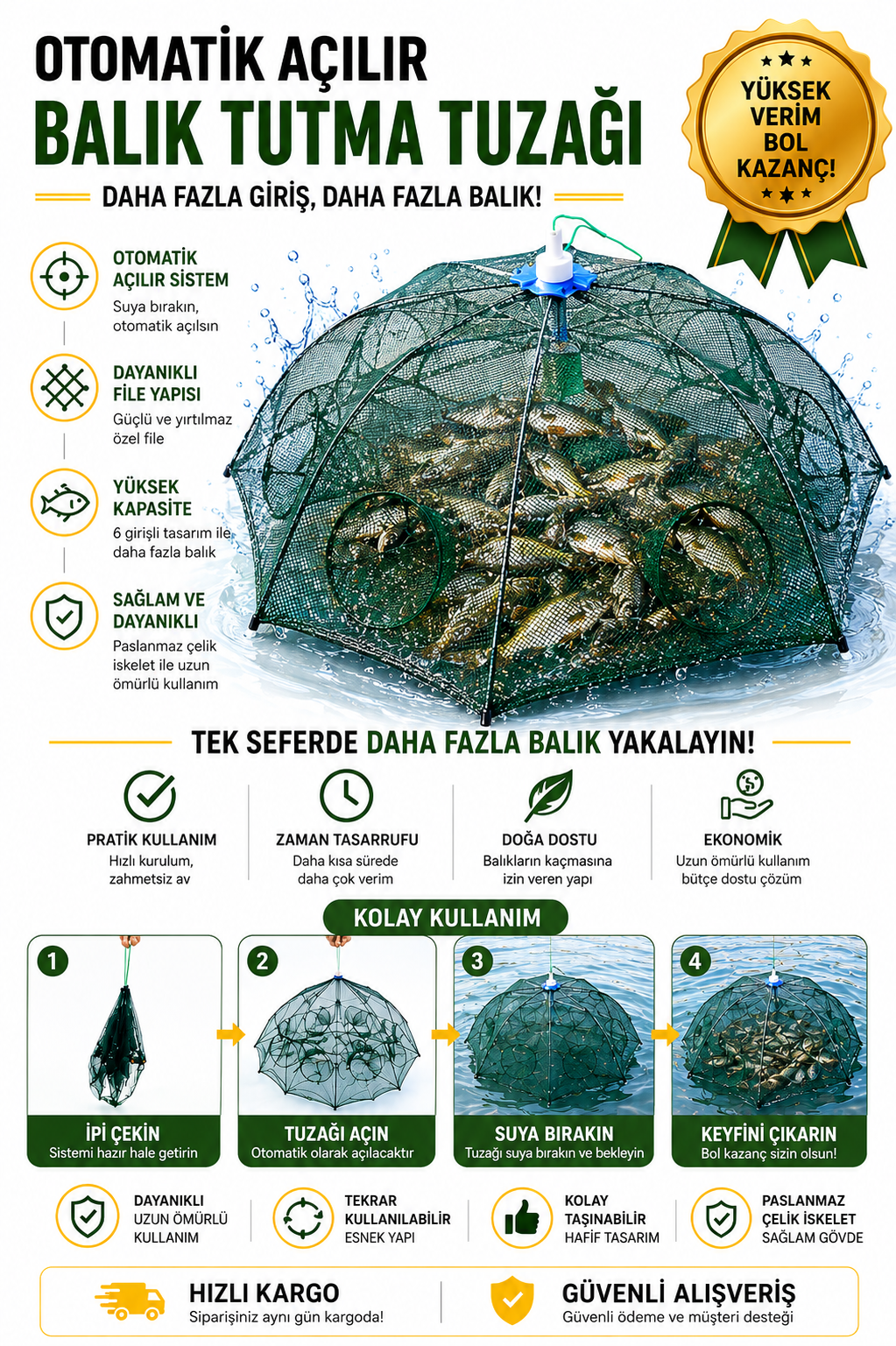 6 BÖLMELİ BALIK KAPANI